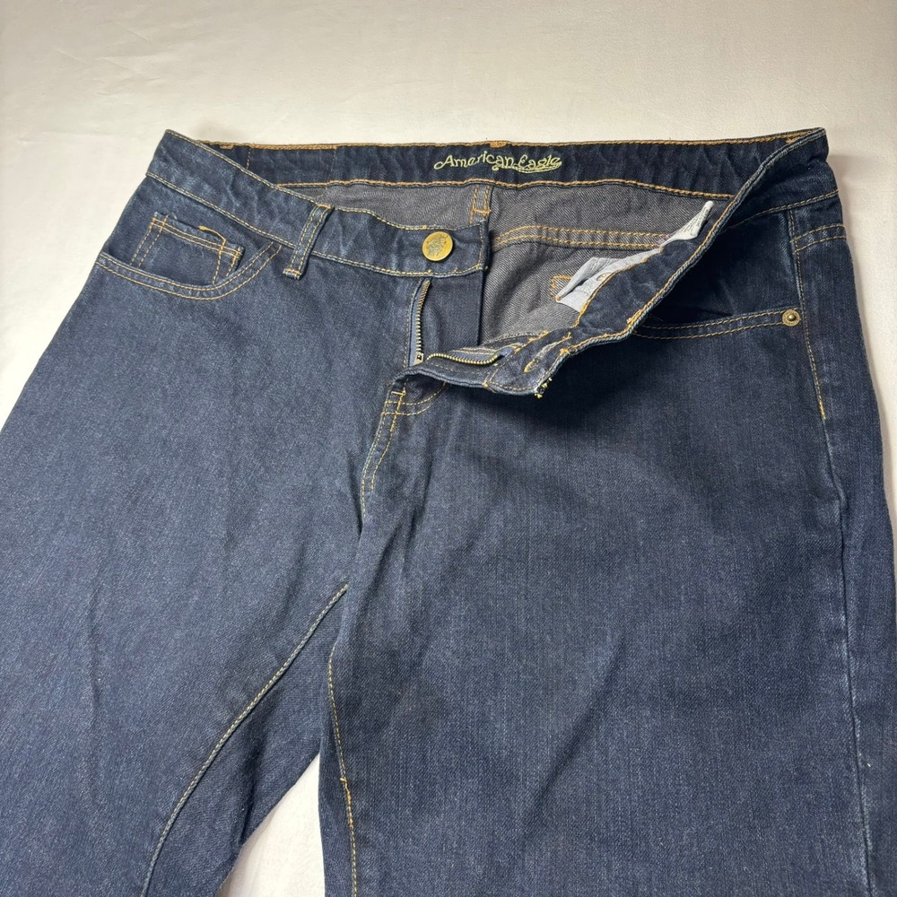 VTG American Eagle Jeans Womens 16 Regular Dark Blue Straight Leg 100% Cotton